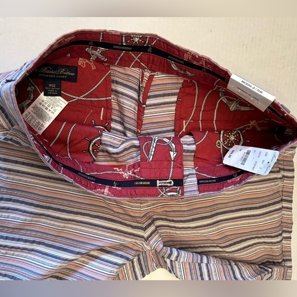 Brooks Brothers multi-stripe sear sucker mens 9” inseam shorts Sz-32. NWT T7 - Picture 8 of 12